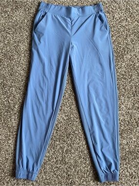 Athleta Brooklyn Jogger Pants Women’s 12 Tall Cottage Blue Zip Pockets Active